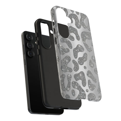 Silver Glitter Leopard Tough Case