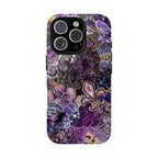 Purple Fleur-de-Lis Floral Tough Phone Case