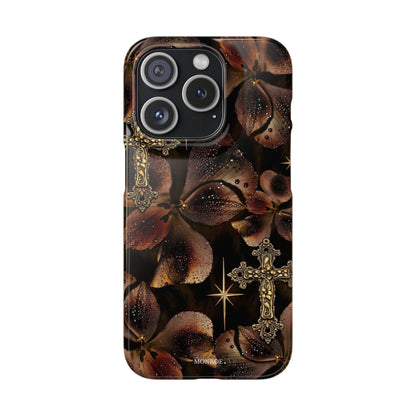 Brown Floral Cross Case