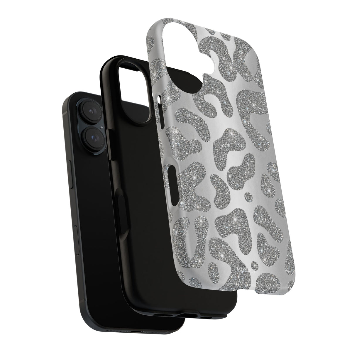 Silver Glitter Leopard Tough Case