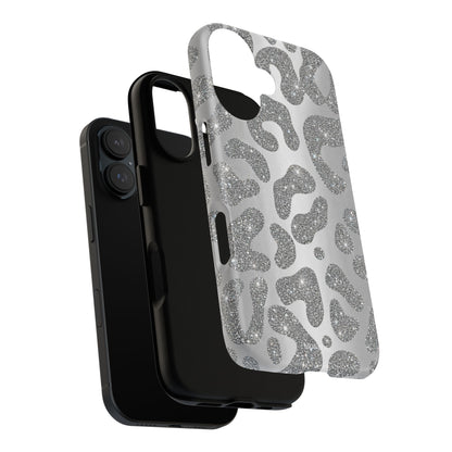 Silver Glitter Leopard Tough Case