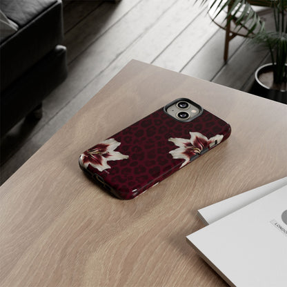 Burgundy Lily Leopard Tough Case