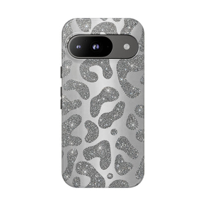 Silver Glitter Leopard Tough Case