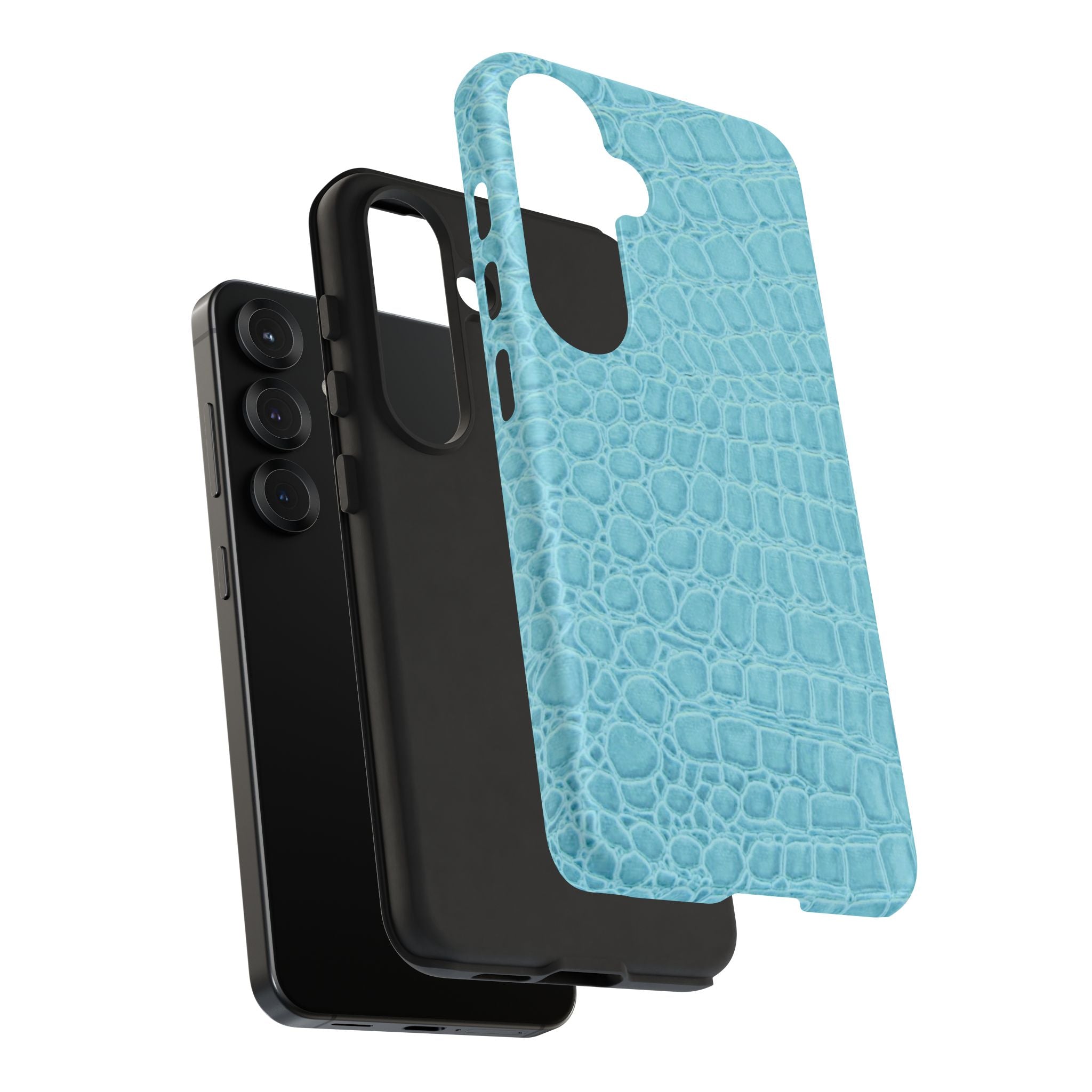 Croc Embossed Turquoise Phone Case