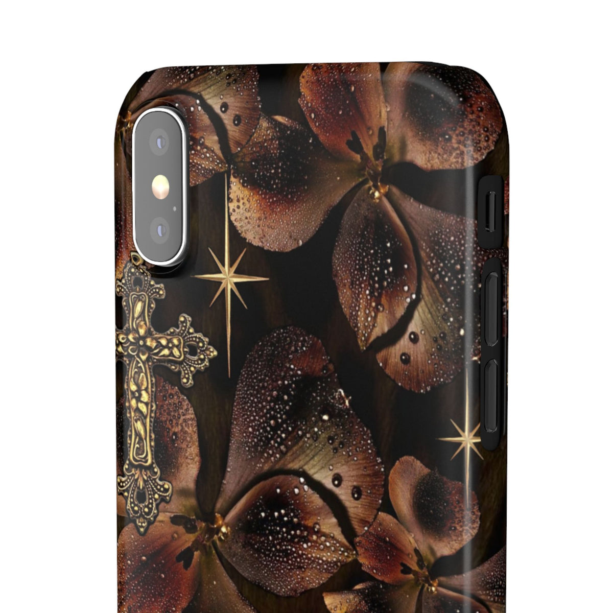 Brown Floral Cross Case