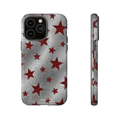 Silver Red Starry Tough Case