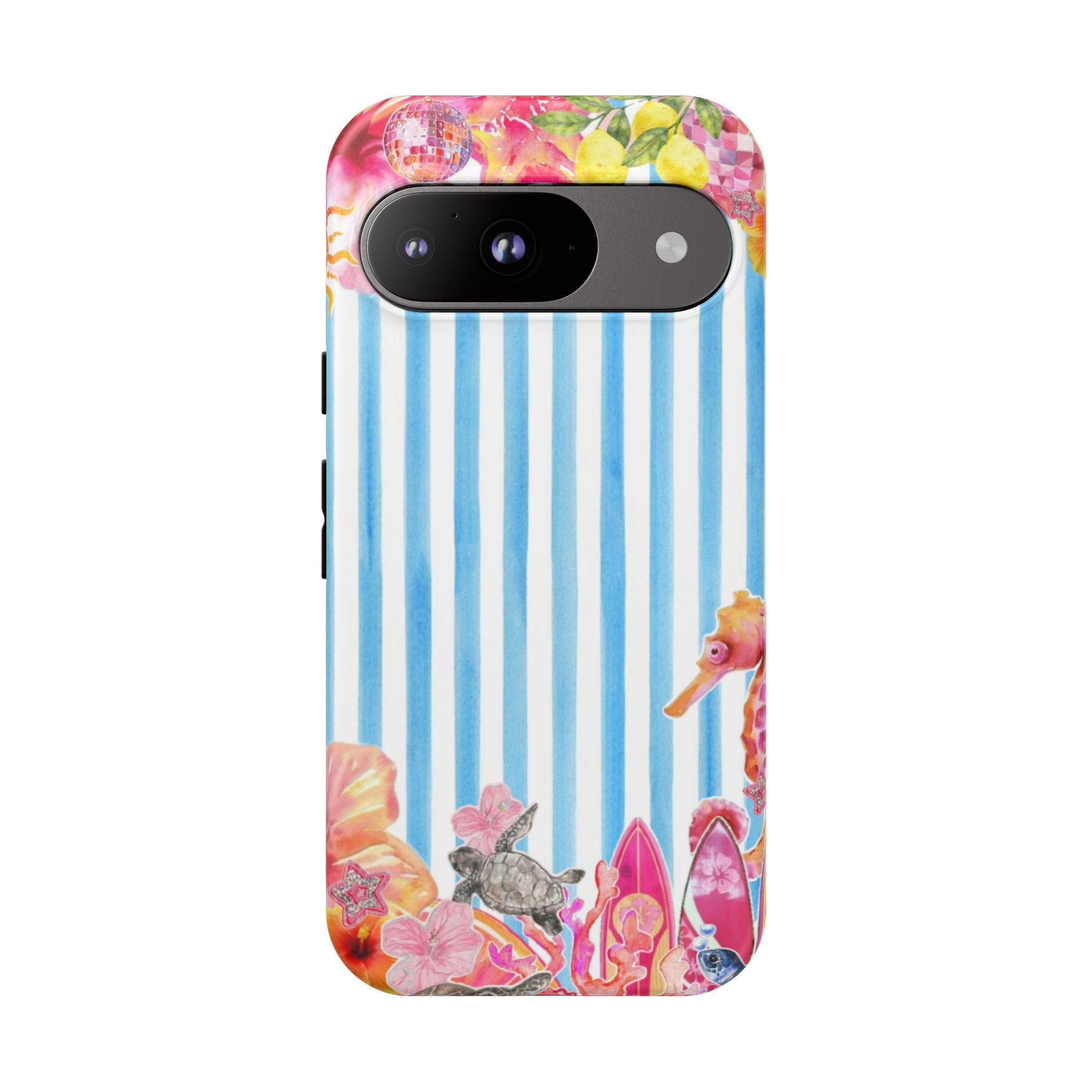 Beach Blue Striped Tough Phone Case