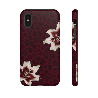 Burgundy Lily Leopard Tough Case