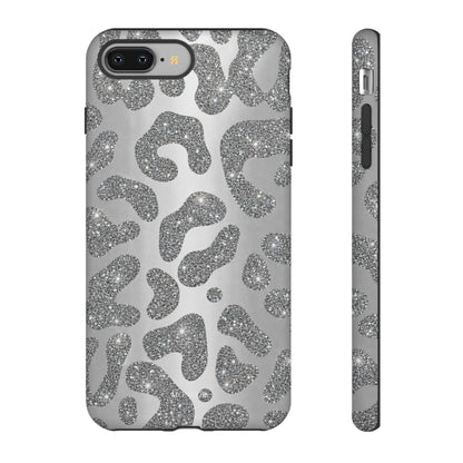 Silver Glitter Leopard Tough Case