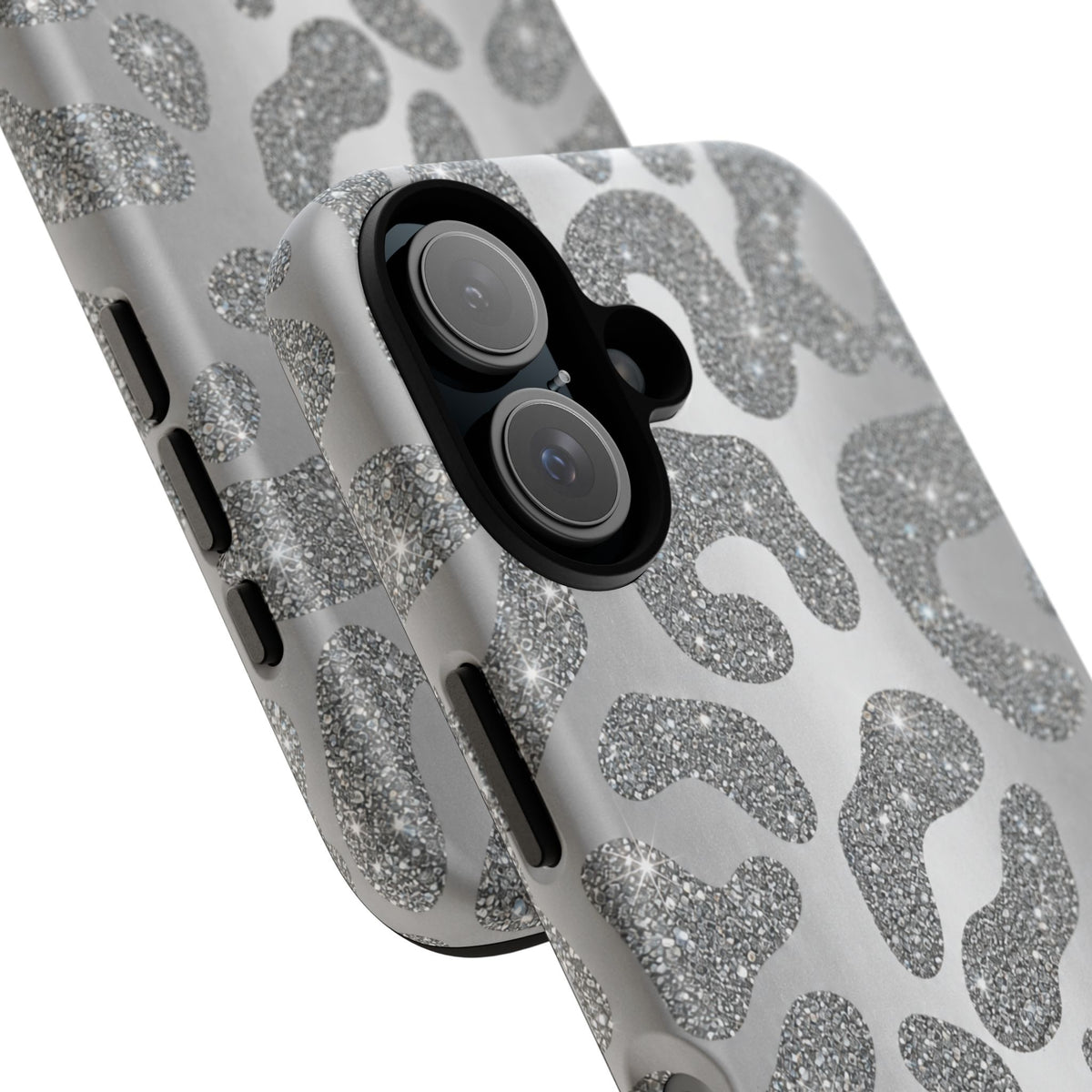 Silver Glitter Leopard Tough Case