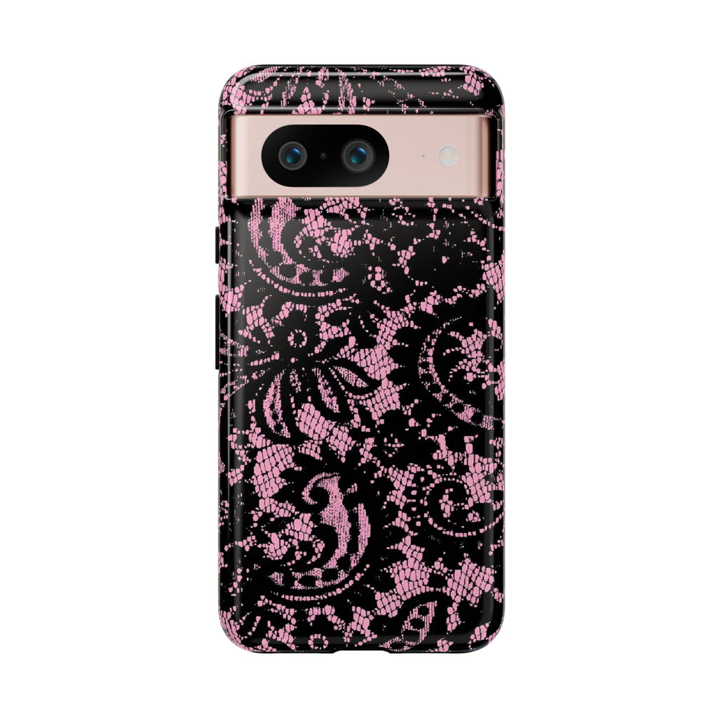 Pink Lace Pattern Tough Phone Case