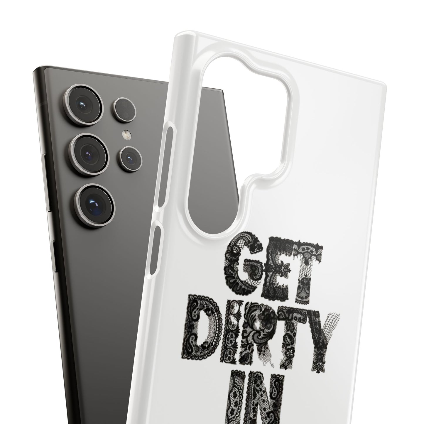 Get Dirty in Paris White Snap Case