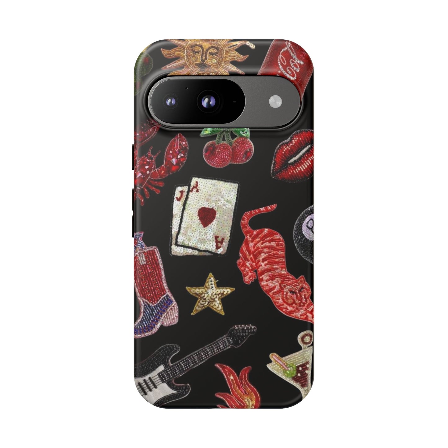 Retro Patch Motif Tough Case