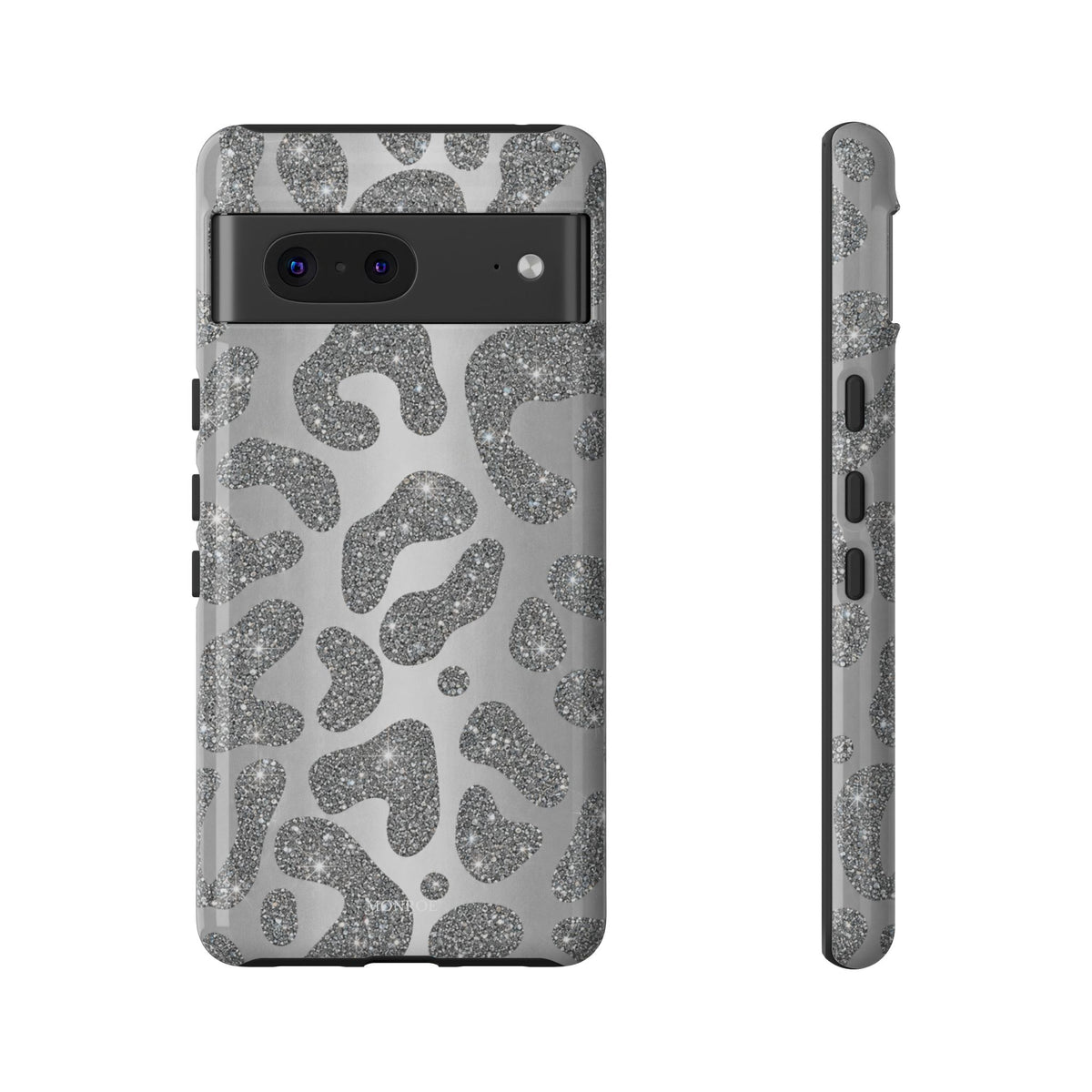 Silver Glitter Leopard Tough Case