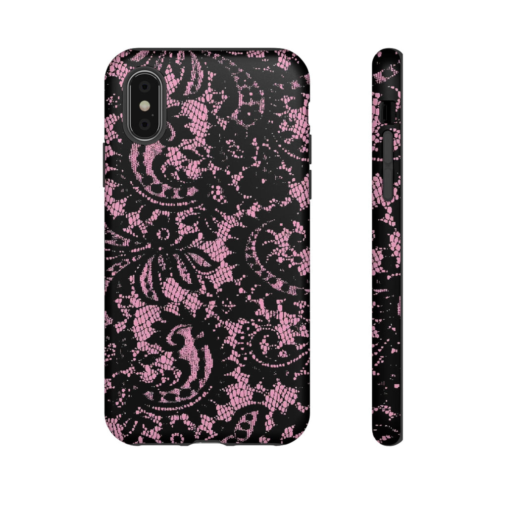 Pink Lace Pattern Tough Phone Case