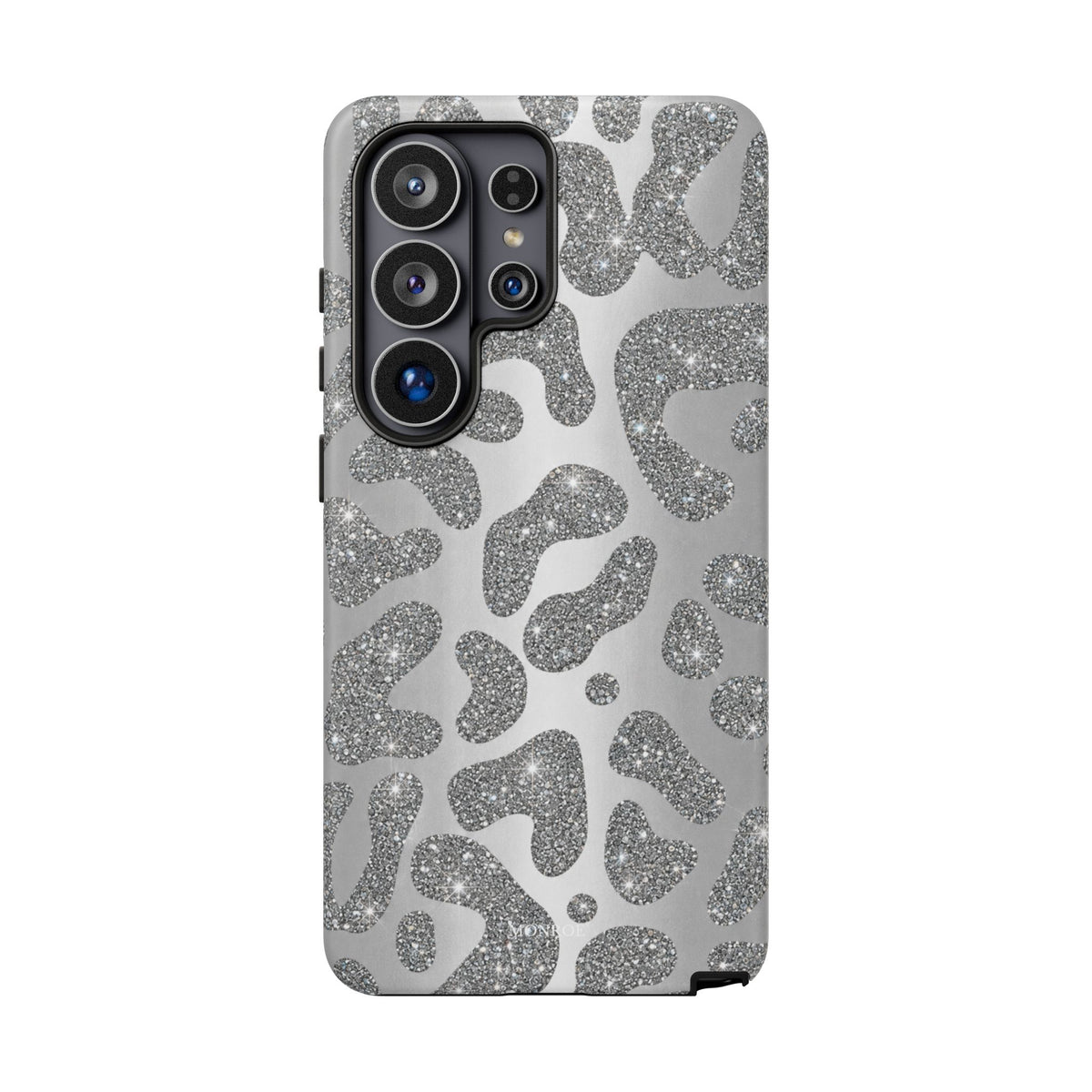 Silver Glitter Leopard Tough Case