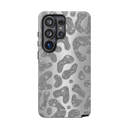Silver Glitter Leopard Tough Case