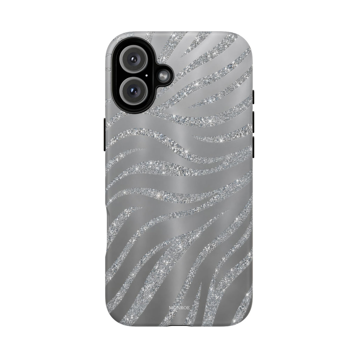 Silver Glitter Zebra Tough Case