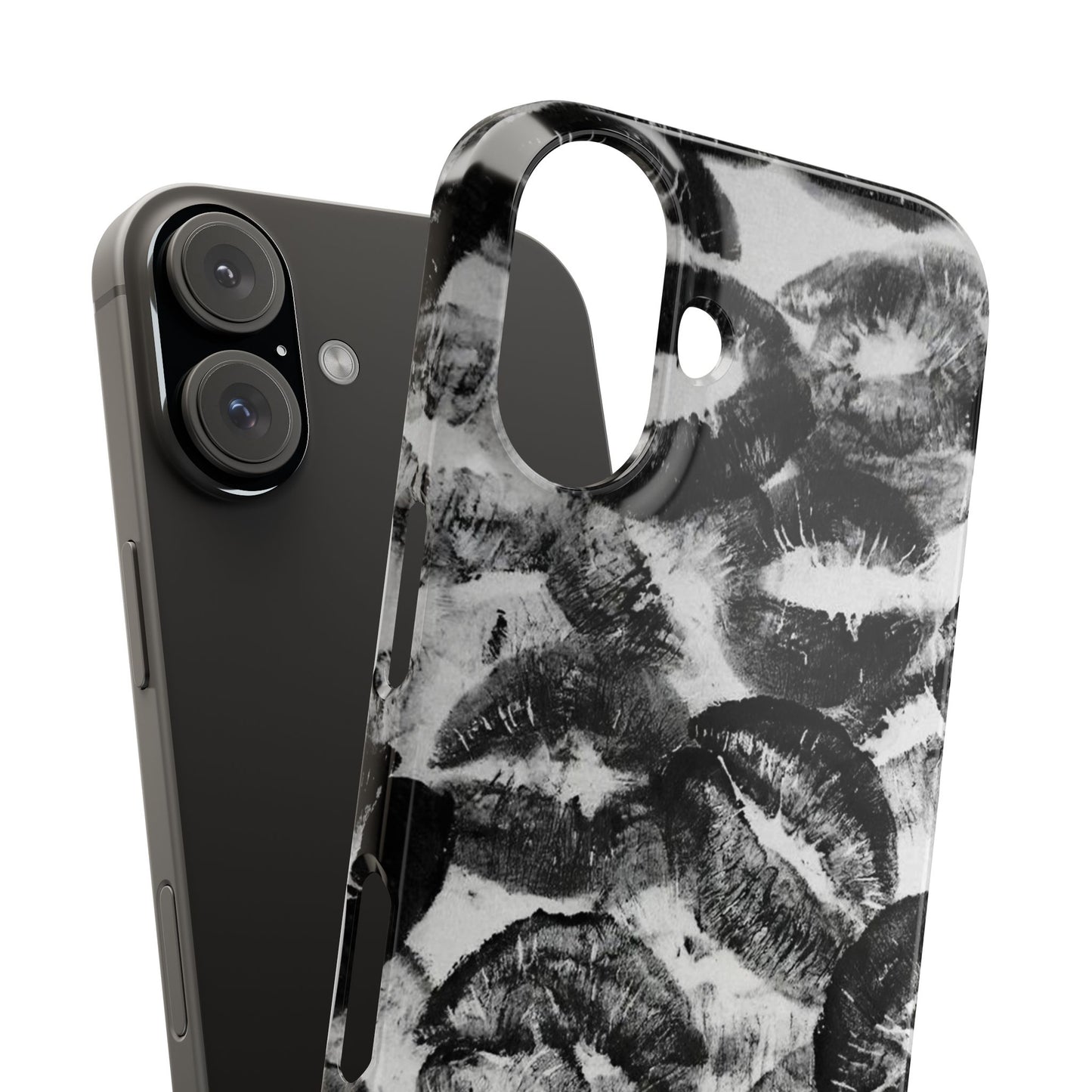 Black & White Kiss Print Case
