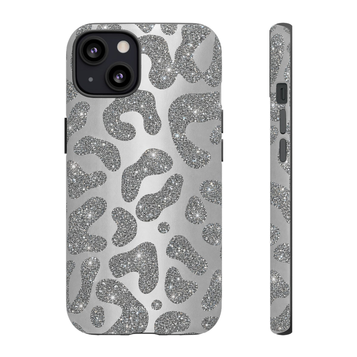 Silver Glitter Leopard Tough Case