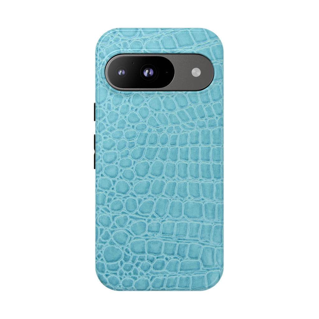 Croc Embossed Turquoise Phone Case