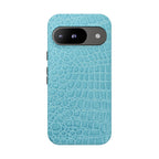 Croc Embossed Turquoise Phone Case