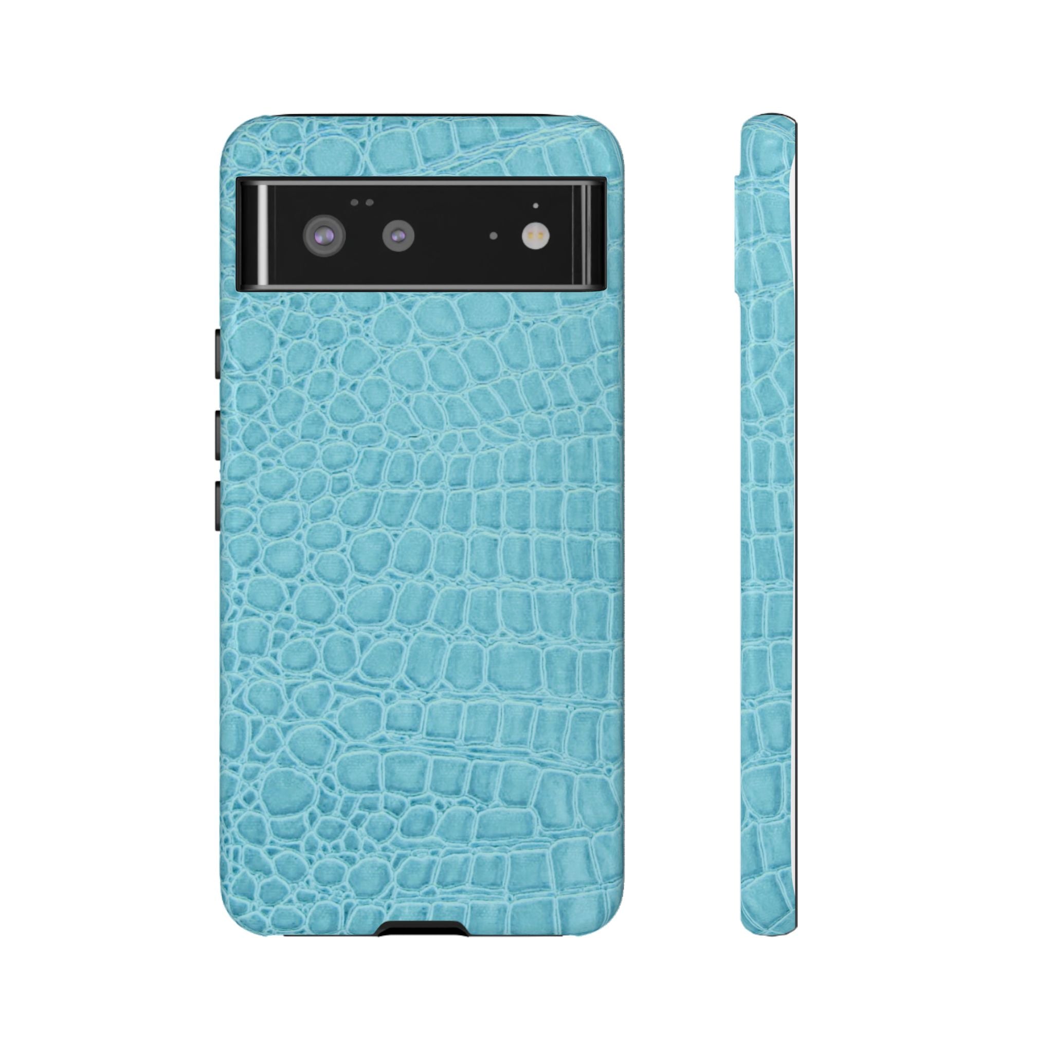 Croc Embossed Turquoise Phone Case