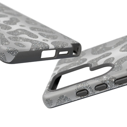 Silver Glitter Leopard Tough Case