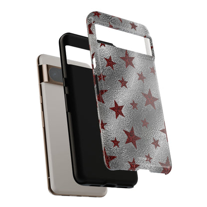 Silver Red Starry Tough Case