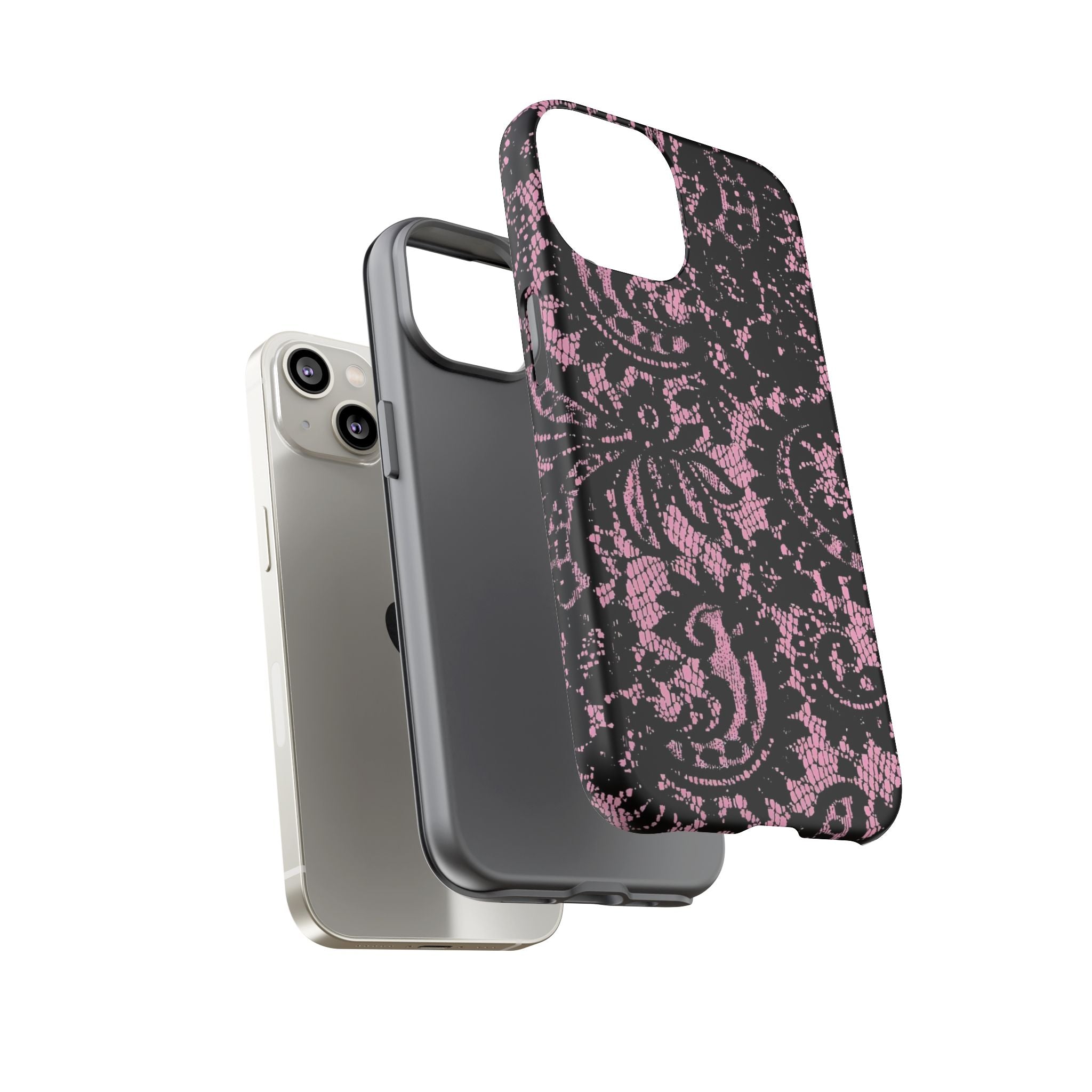 Pink Lace Pattern Tough Phone Case