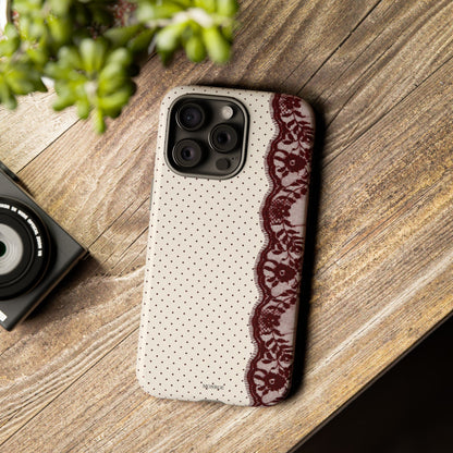 Burgundy Lace Edge Tough Case