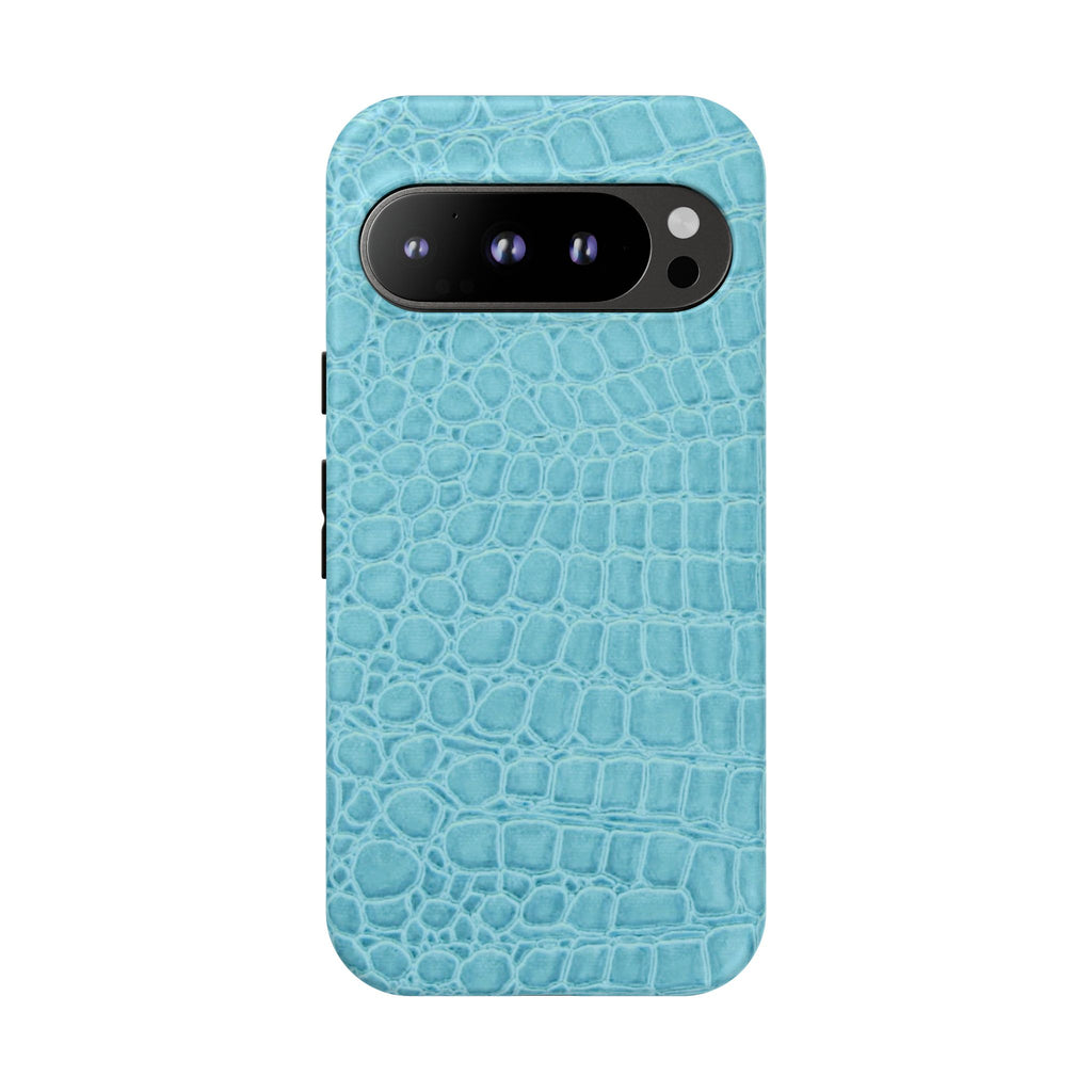 Croc Embossed Turquoise Phone Case