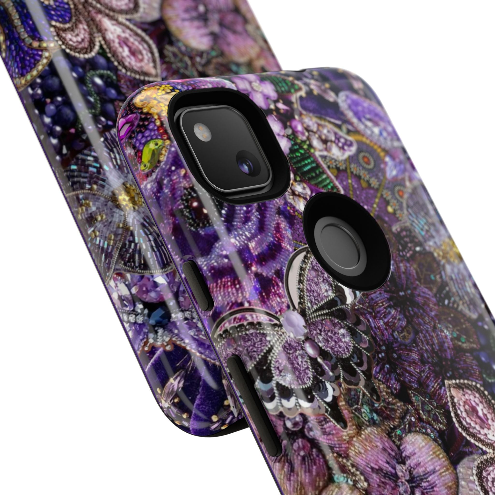 Purple Fleur-de-Lis Floral Tough Phone Case