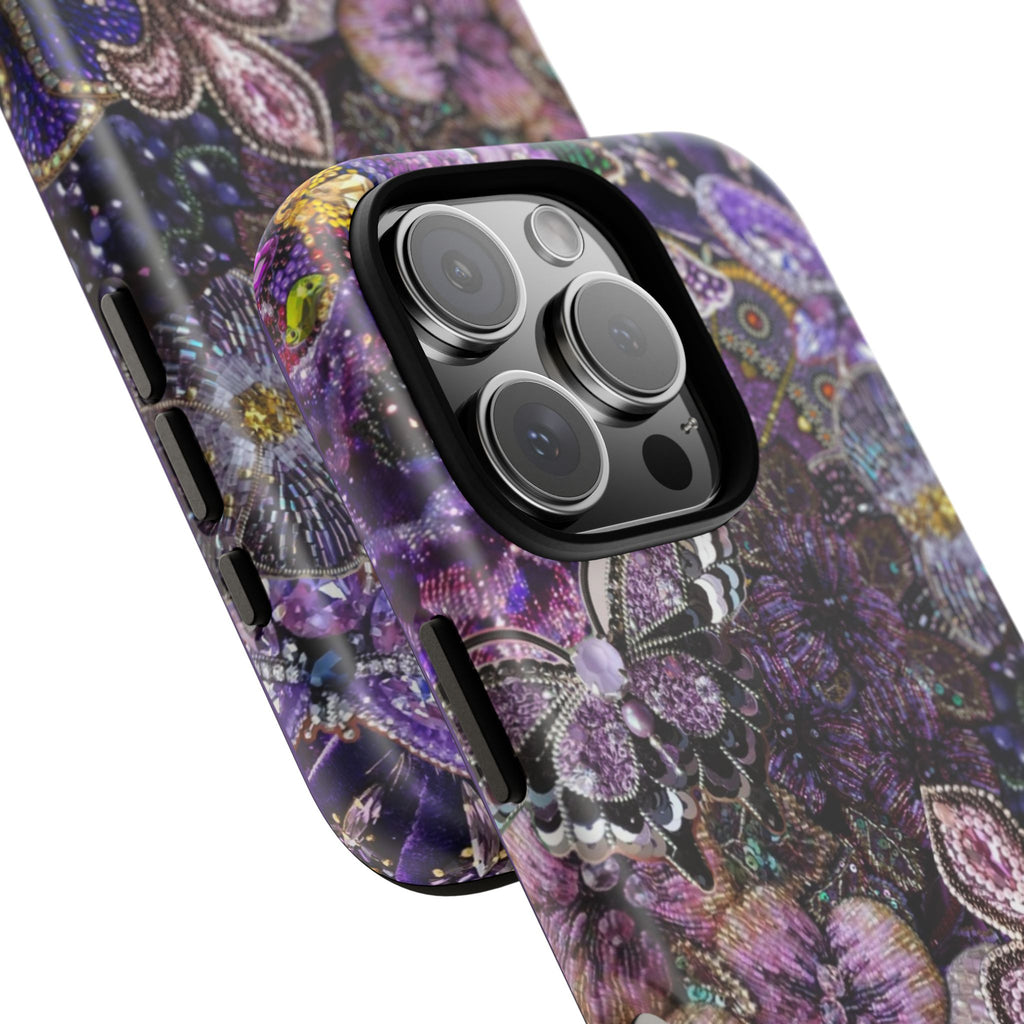 Purple Fleur-de-Lis Floral Tough Phone Case