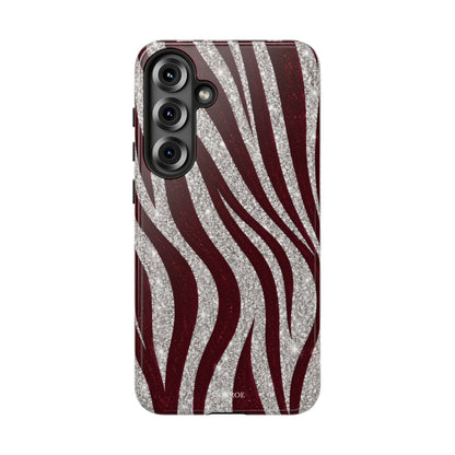 Burgundy Zebra Glitter Tough Case