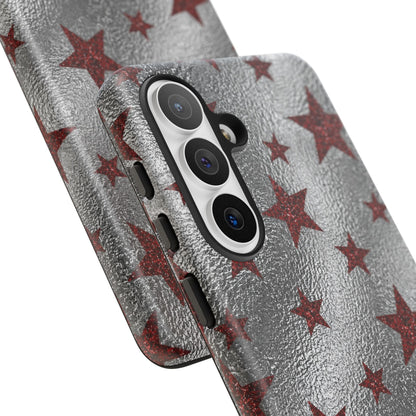 Silver Red Starry Tough Case