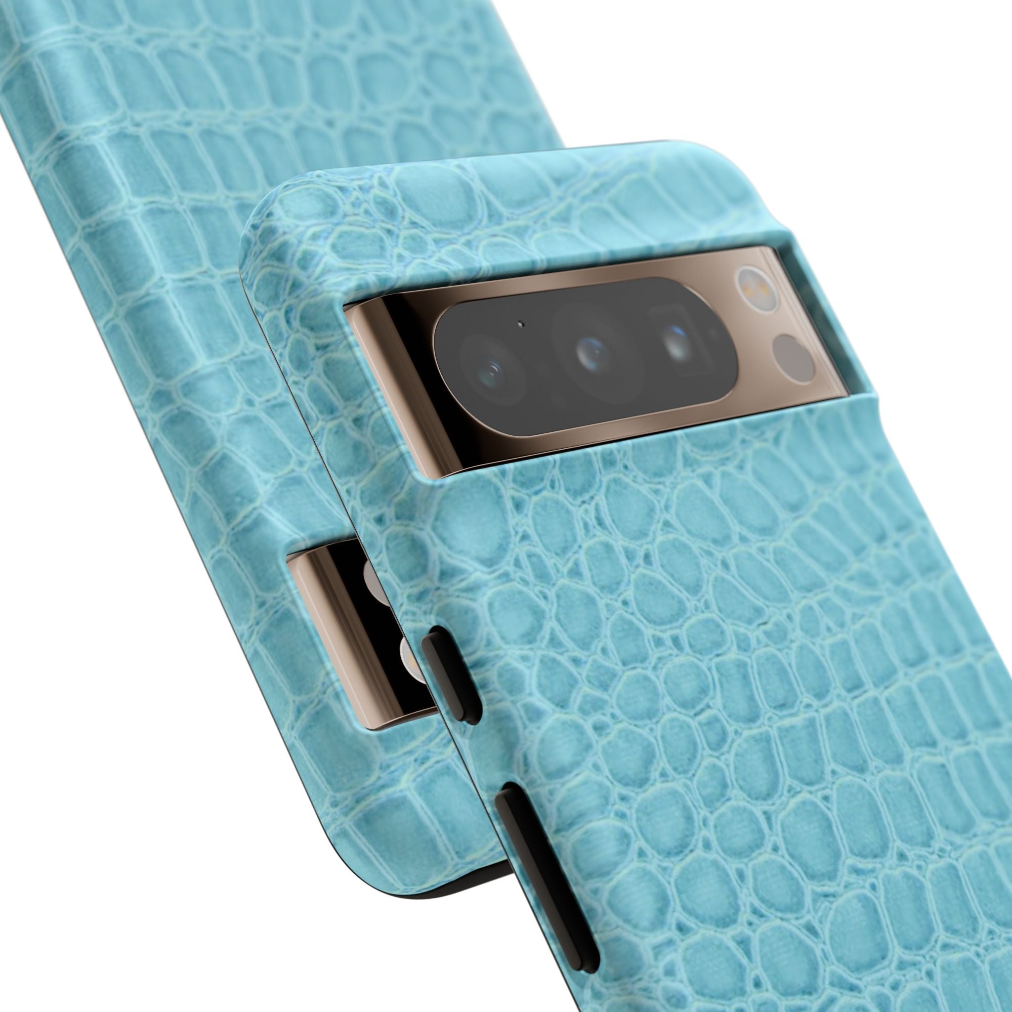 Croc Embossed Turquoise Phone Case