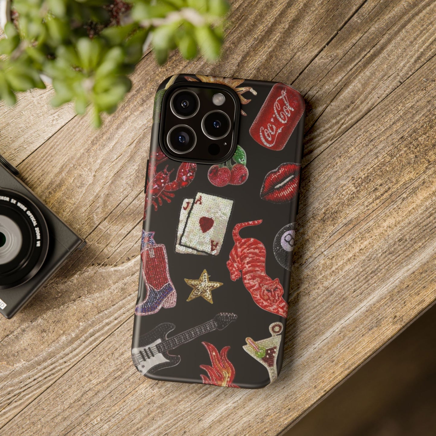 Retro Patch Motif Tough Case