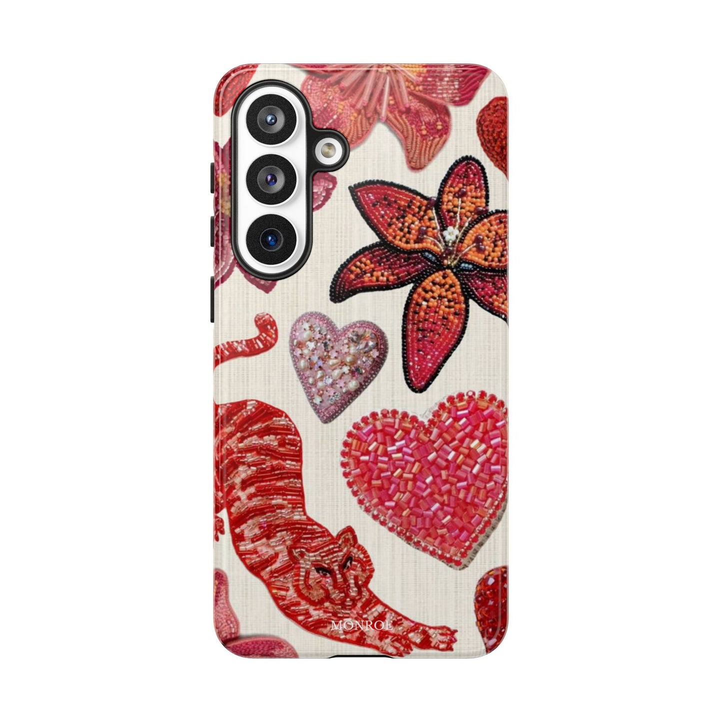 Floral & Heart Pattern Tough Case