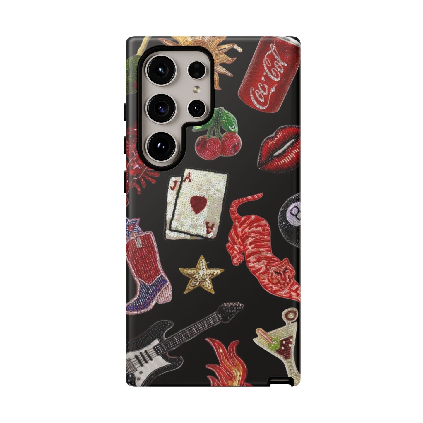 Retro Patch Motif Tough Case