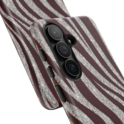 Burgundy Zebra Glitter Tough Case