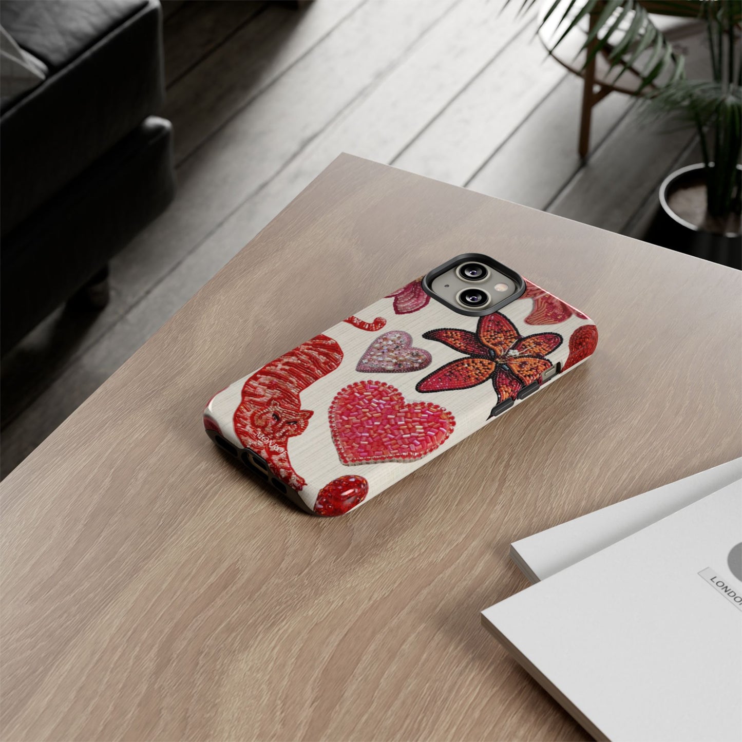 Floral & Heart Pattern Tough Case