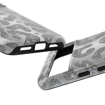 Silver Glitter Leopard Tough Case