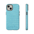 Croc Embossed Turquoise Phone Case