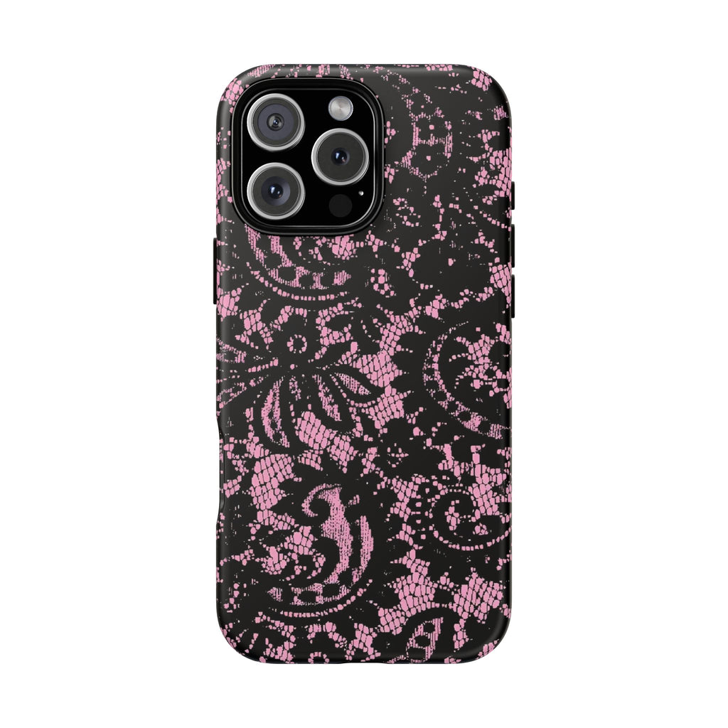 Pink Lace Pattern Tough Phone Case
