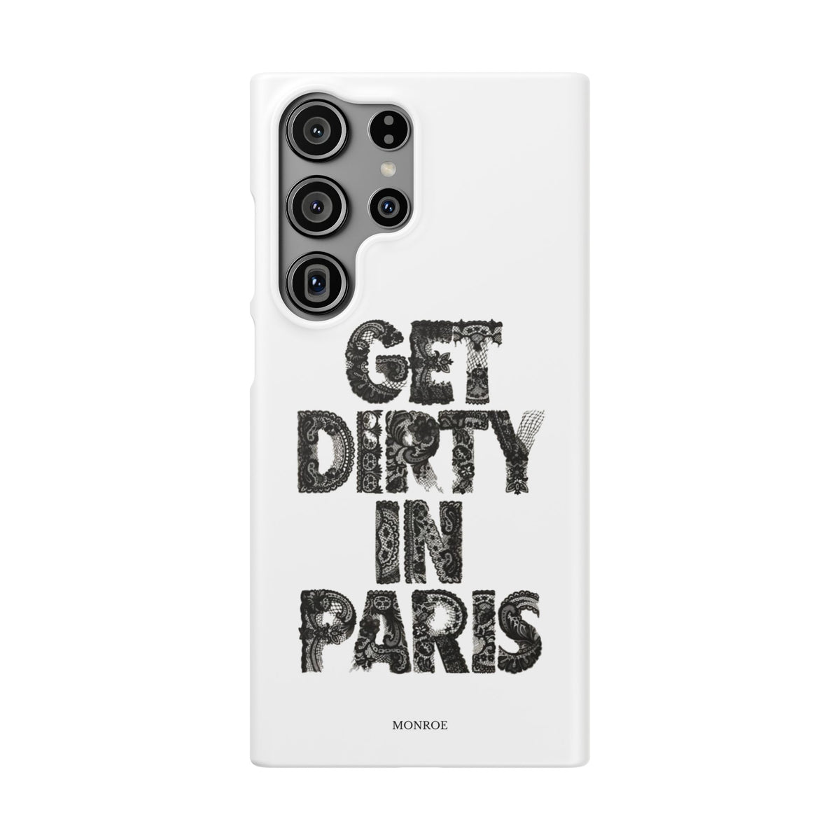 Get Dirty in Paris White Snap Case