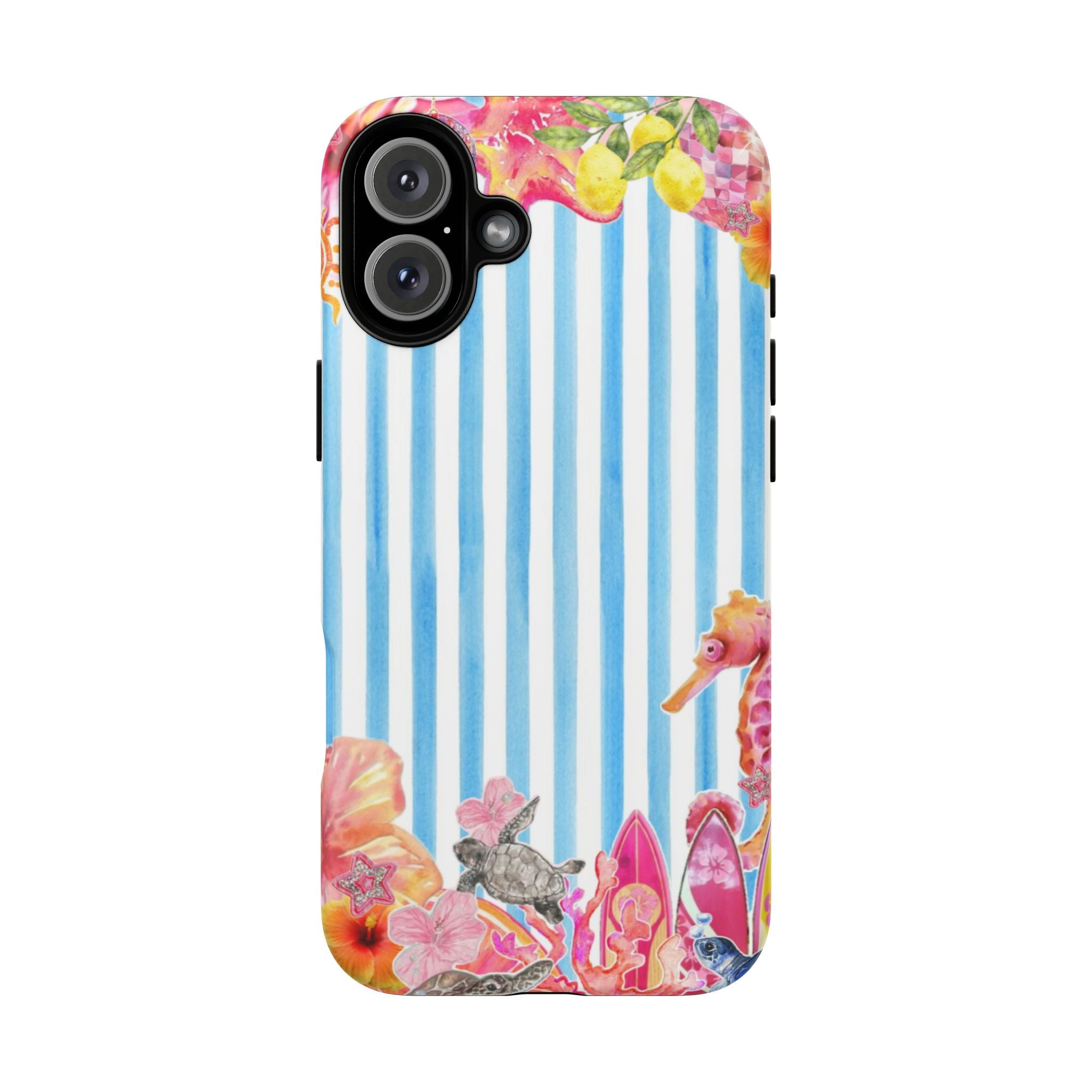Beach Blue Striped Tough Phone Case