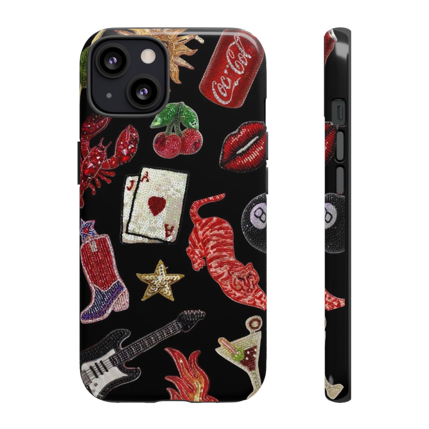 Retro Patch Motif Tough Case