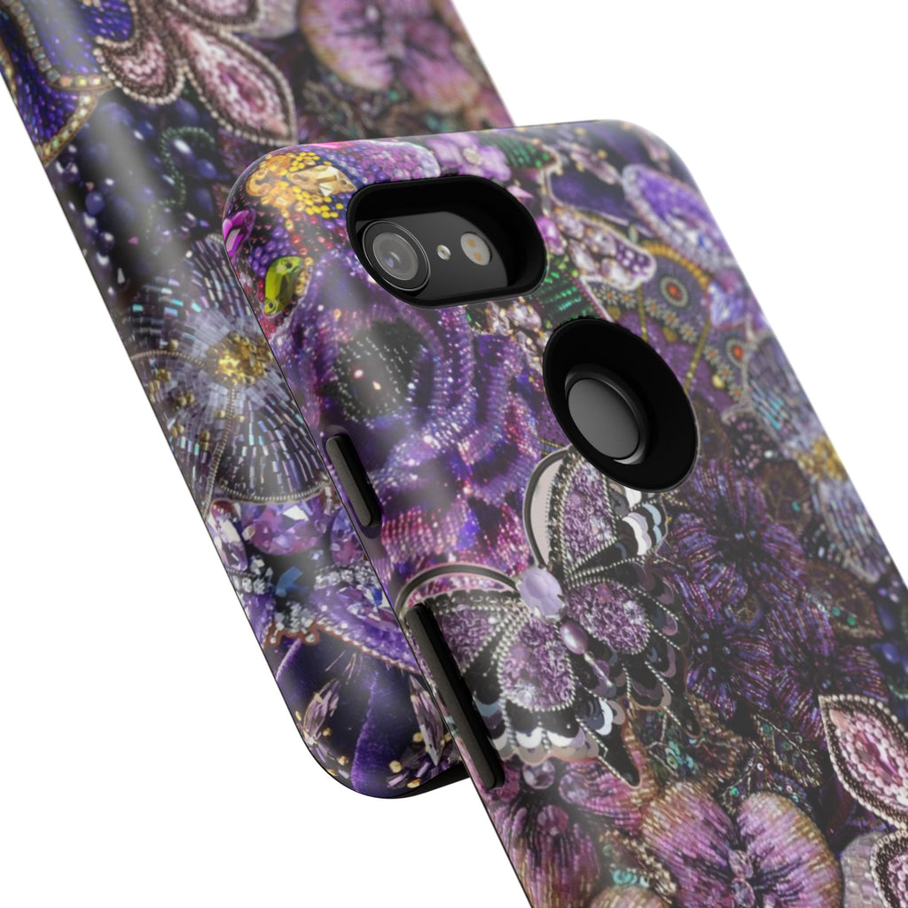 Purple Fleur-de-Lis Floral Tough Phone Case