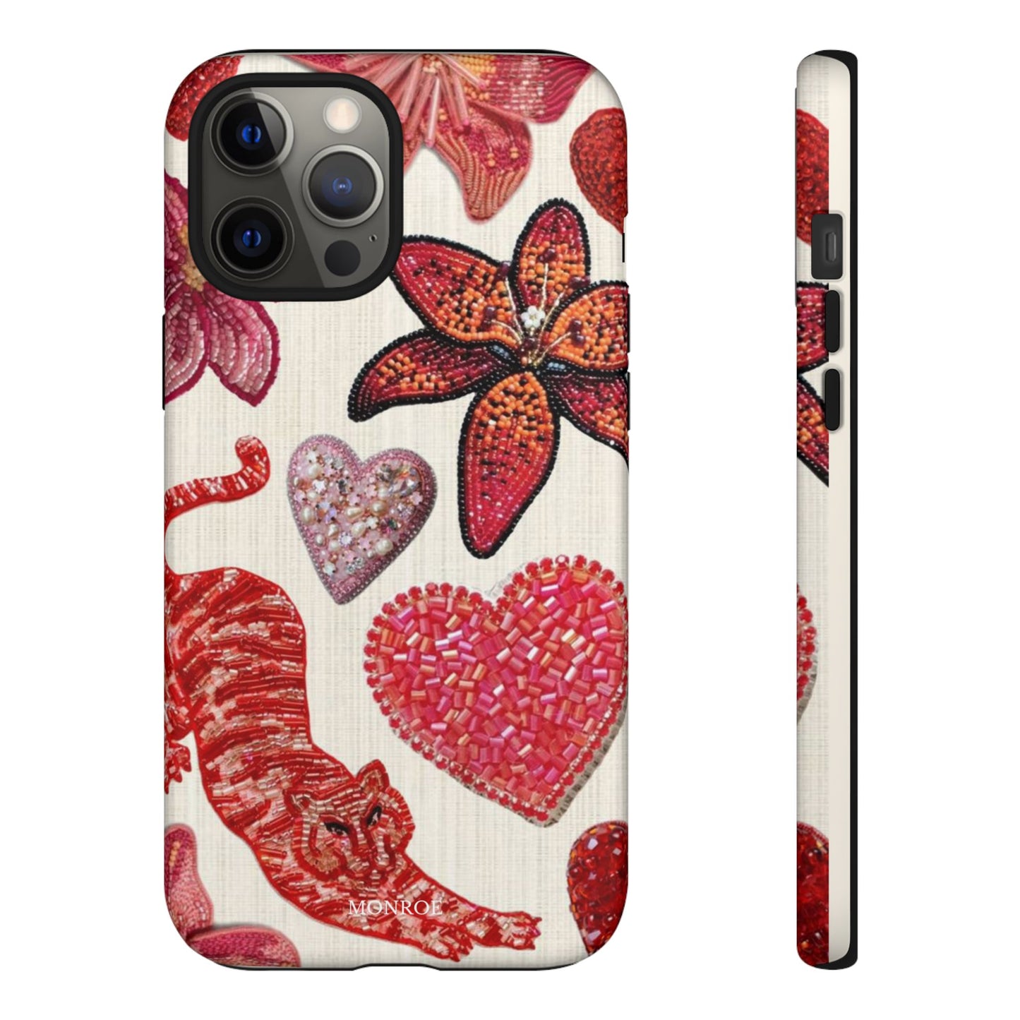 Floral & Heart Pattern Tough Case